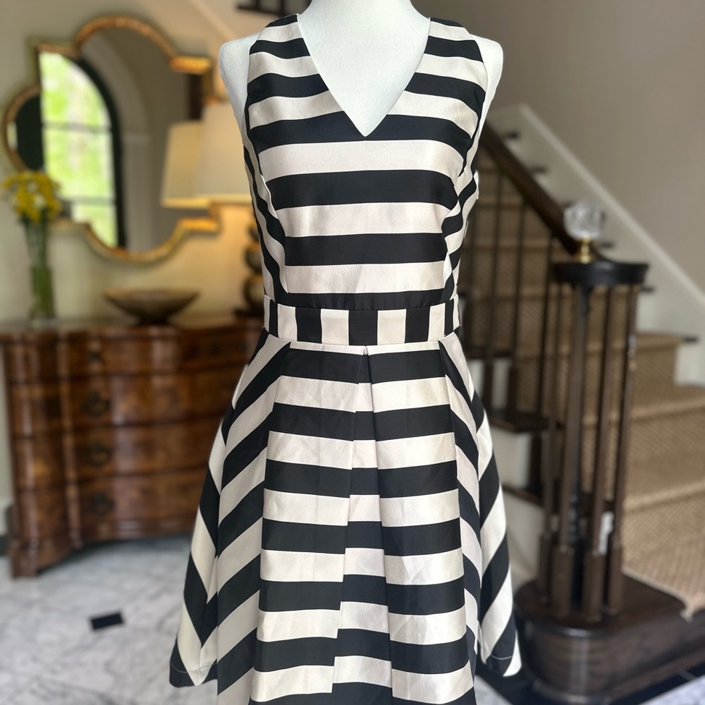 Adelyn Rae Black and White Striped Dress - NEVER WORN